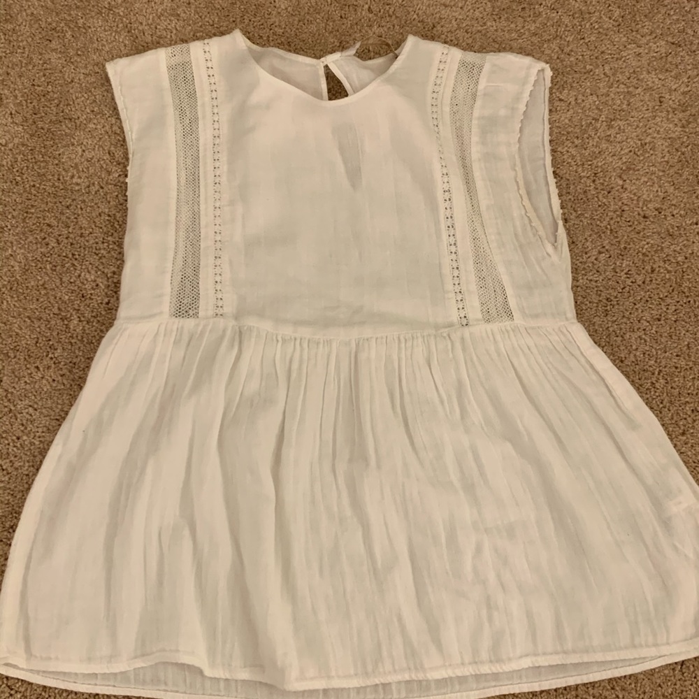 White cap sleeve blouse